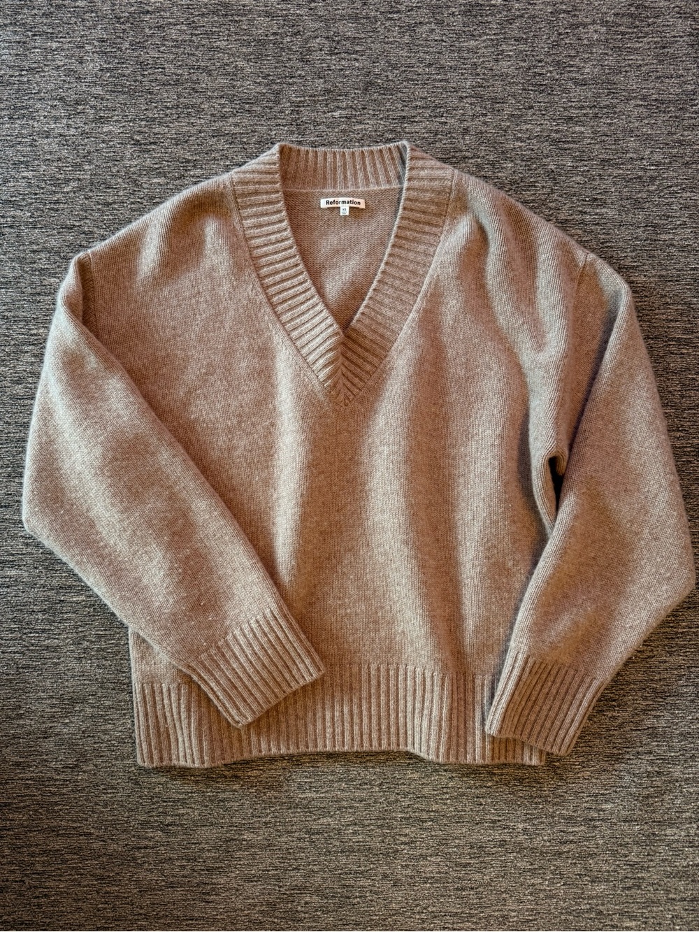 Aritzia V-Neck Sweater in Taupe Brown